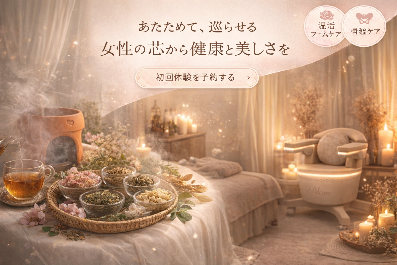 奈良 大和高田 フェムケア 骨盤底筋ケア 黄土よもぎ蒸し vivio FemRoom