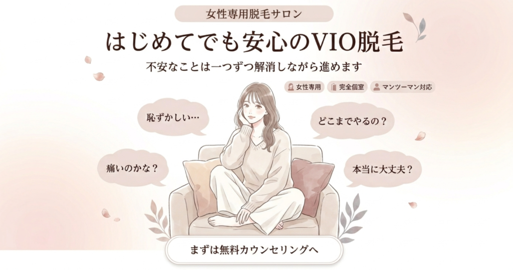 大和八木駅や橿原神宮前駅からアクセス良好の脱毛サロンvivio.