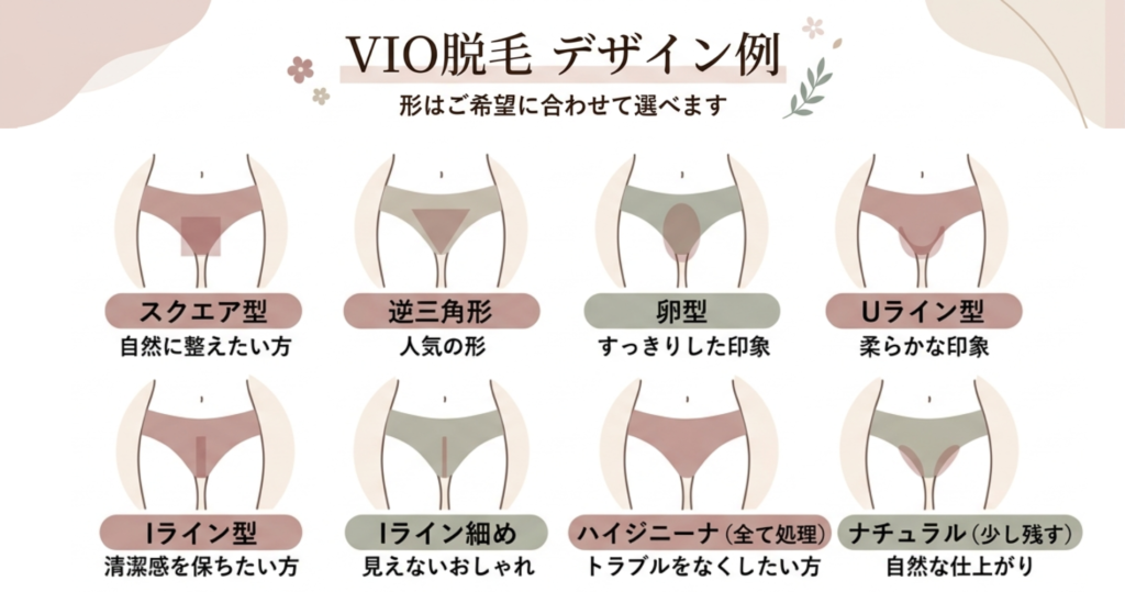 橿原市大和八木駅から通える脱毛サロンvivio.のVIO脱毛デザイン